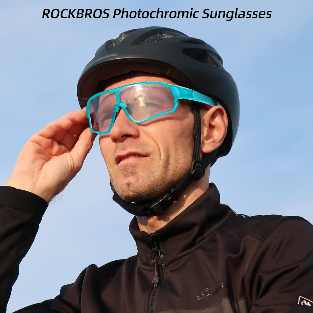 Aerodynamic Windproof Photochromic Cycling Sunglasses