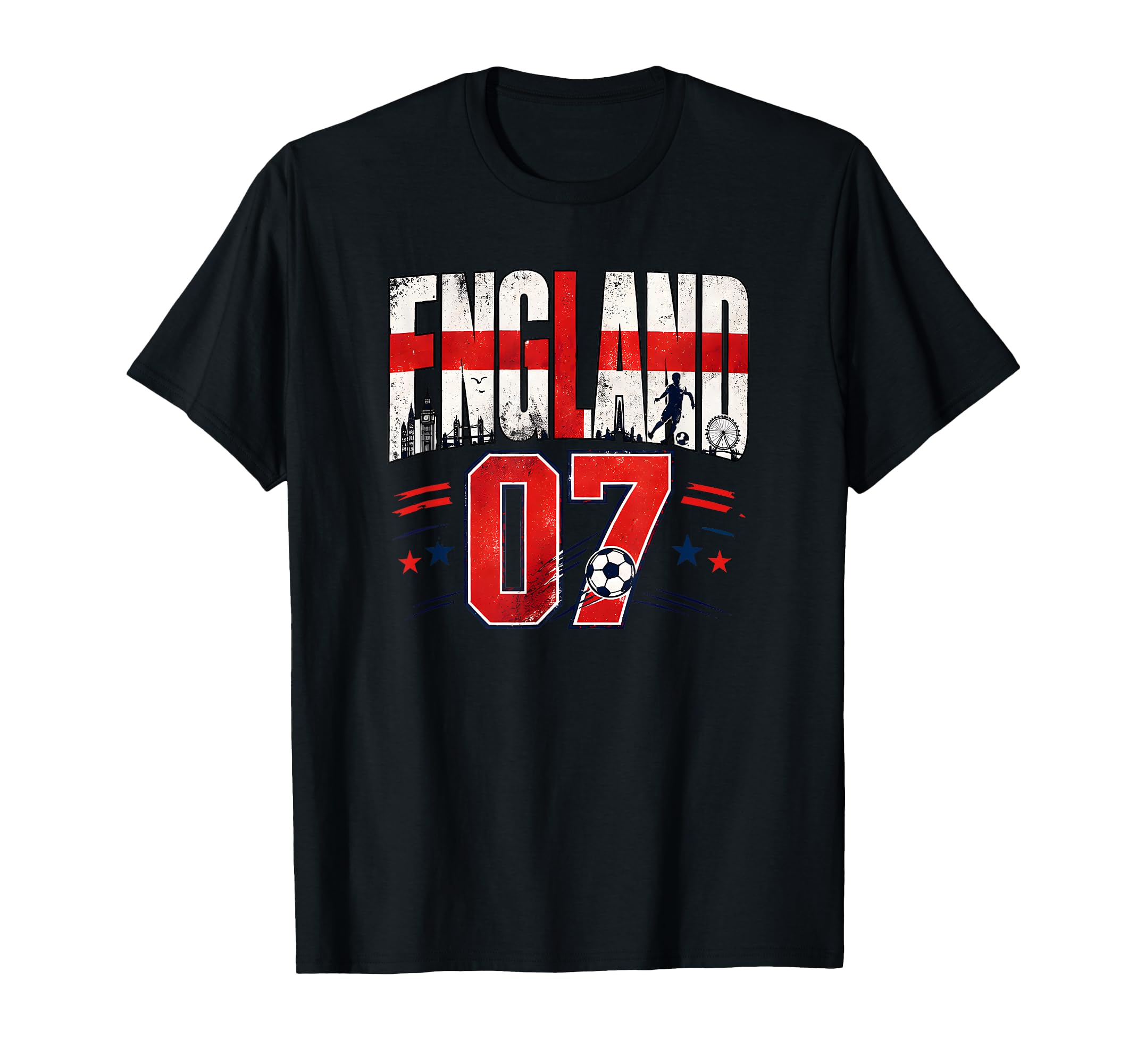 England Football 7 Soccer Lovers T-Shirt - Fun Novelty Design Men Women