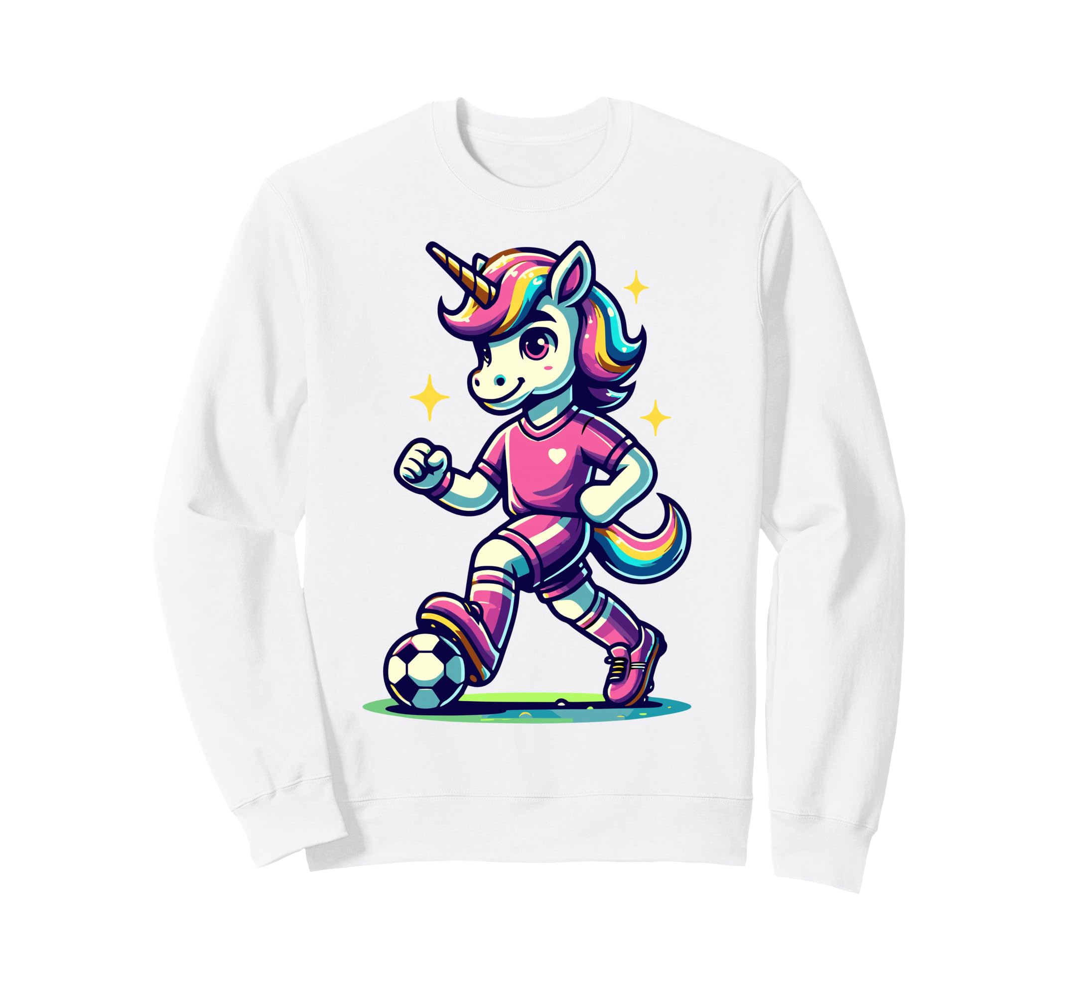 Footballer Unicorn Fans Soccer Team Sweatshirt - Graphic Print Unisex