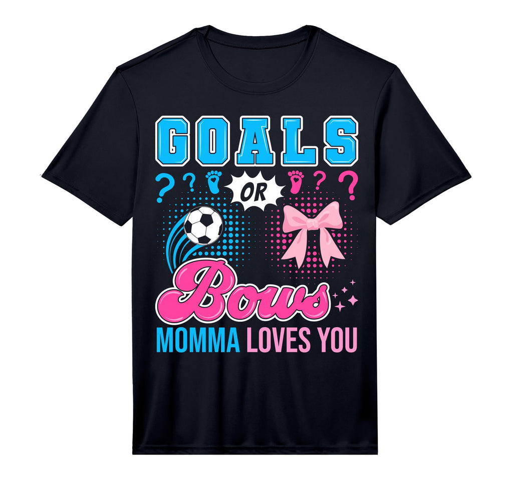 Mens Goals Or Bows Momma Loves You T-Shirt - Aesthetic Graphic Men Women