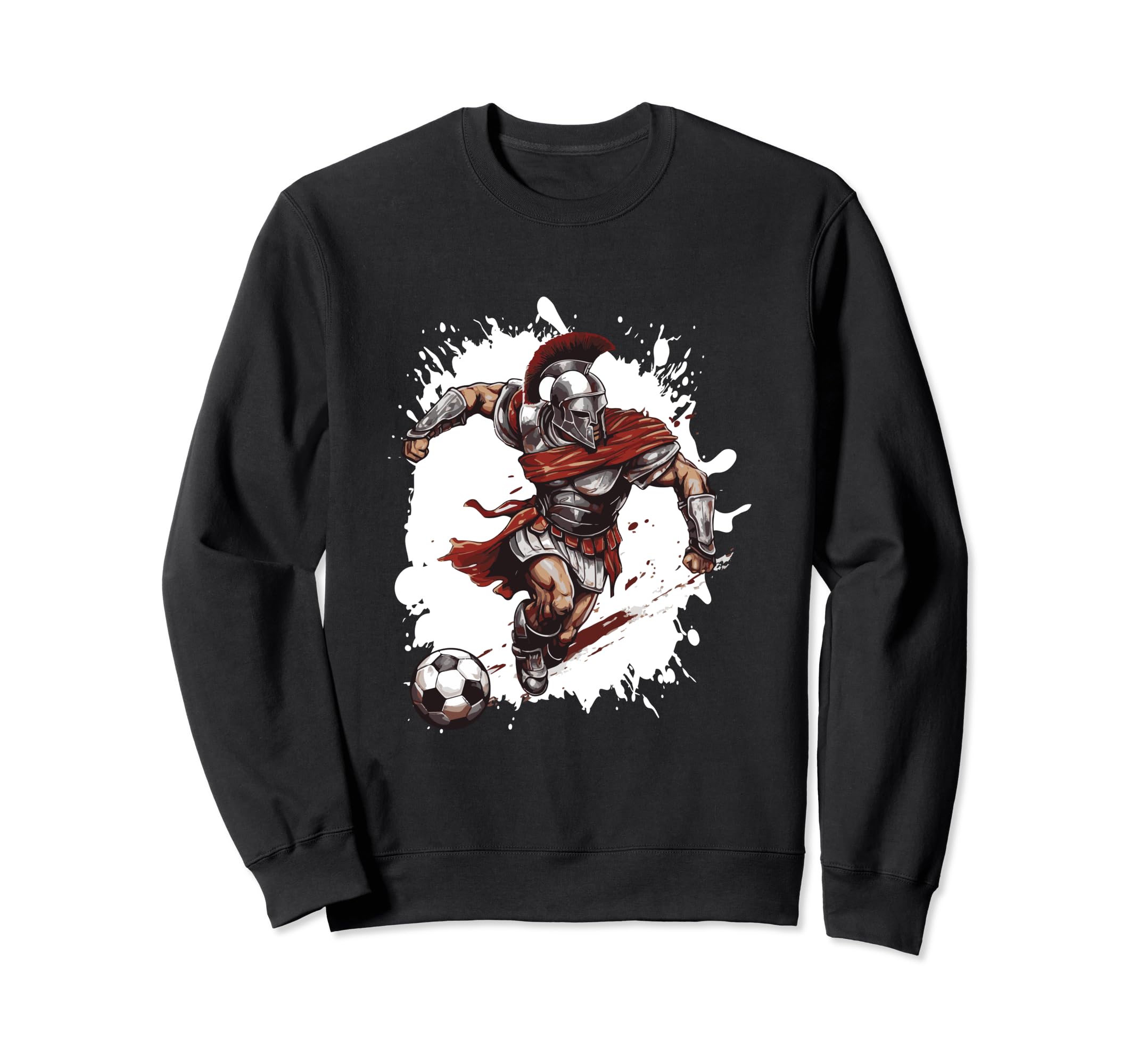 Spartan Playing Soccer Funny Gladiator Sweatshirt - Unique Graphic Unisex
