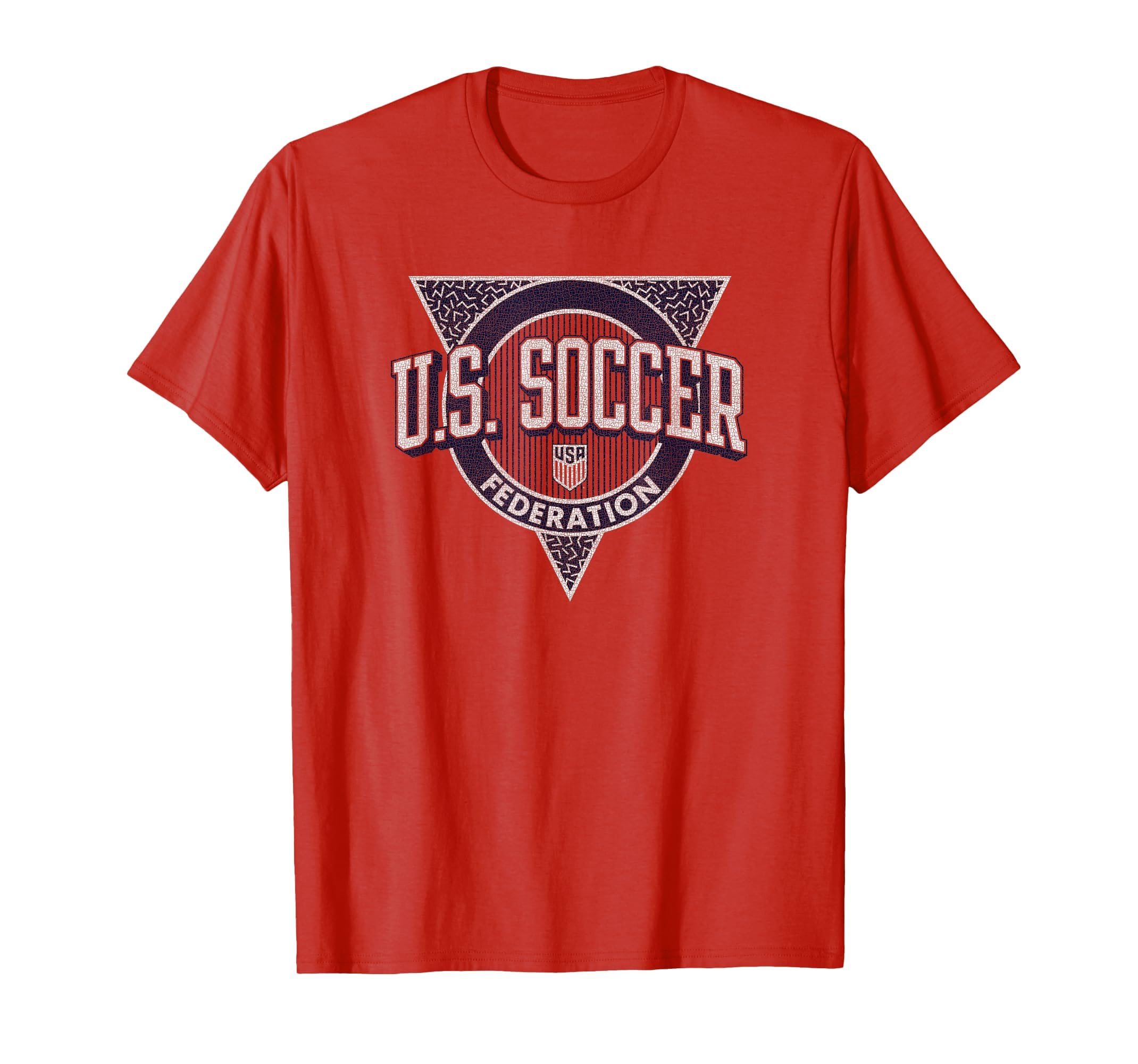 U S Soccer Triblock Red Usmnt Officially T-Shirt - Novelty Apparel Unisex