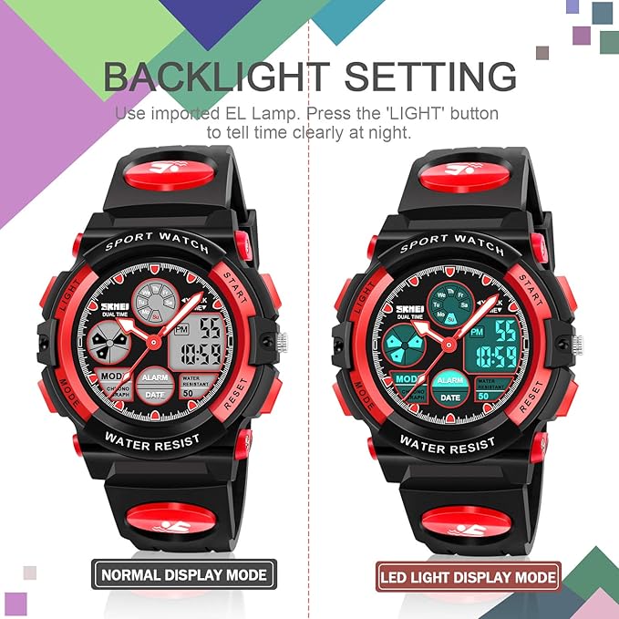 ATIMO LED Multi Function Waterproof Watch for Kids - Kids Gifts