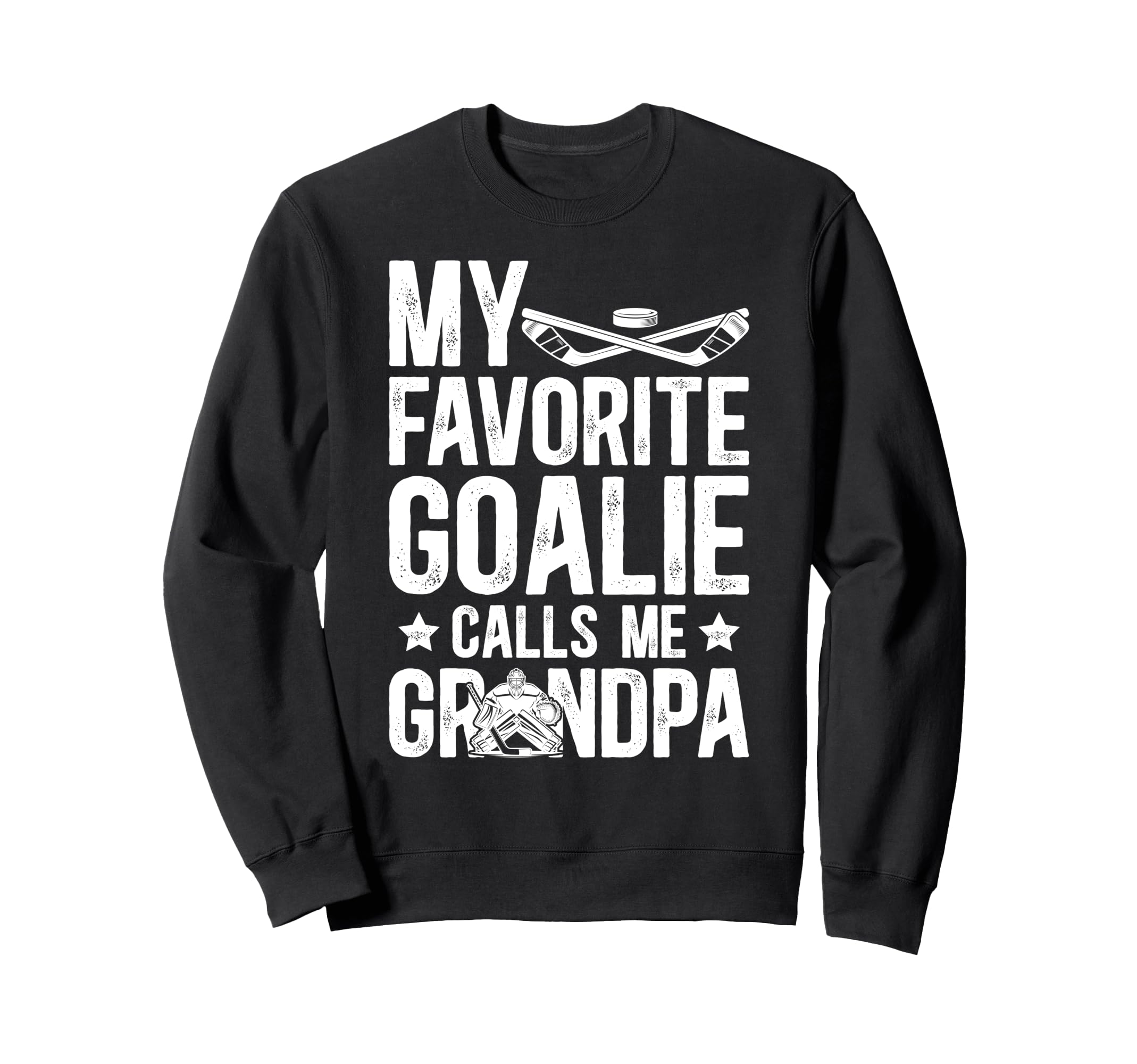 Proud Ice Hockey Goalie Grandpa Sweatshirt - Unique Graphic Men Women