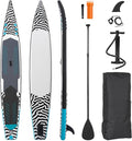 Paddle Board 14'x25’’ Inflatable Paddle Board with Complete SUP Accessories, Anti-Slip EVA Deck, Air Pump, Removable Fins, Carrying Handle, Backpack for Adult