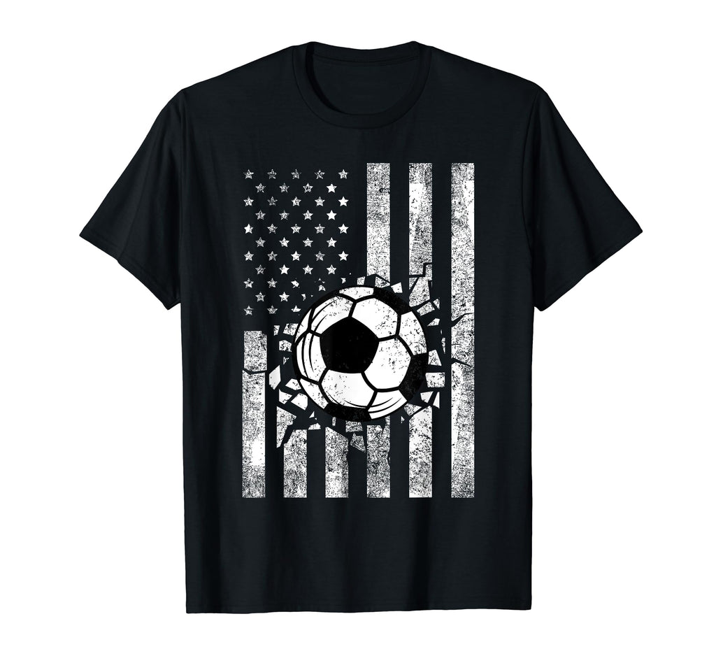 Soccer Usa Flag Funny American T-Shirt - Fun Novelty Design Unisex