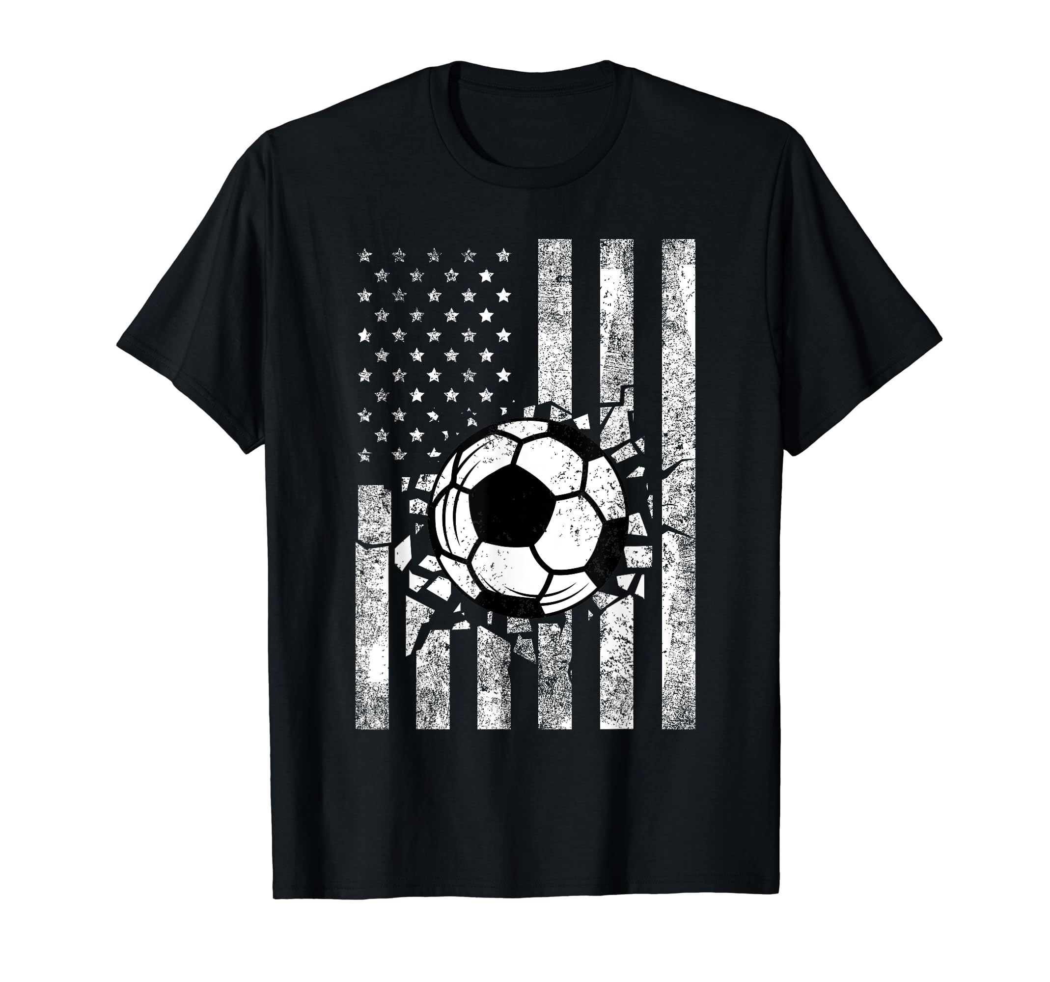 Soccer Usa Flag Funny American T-Shirt - Fun Novelty Design Unisex