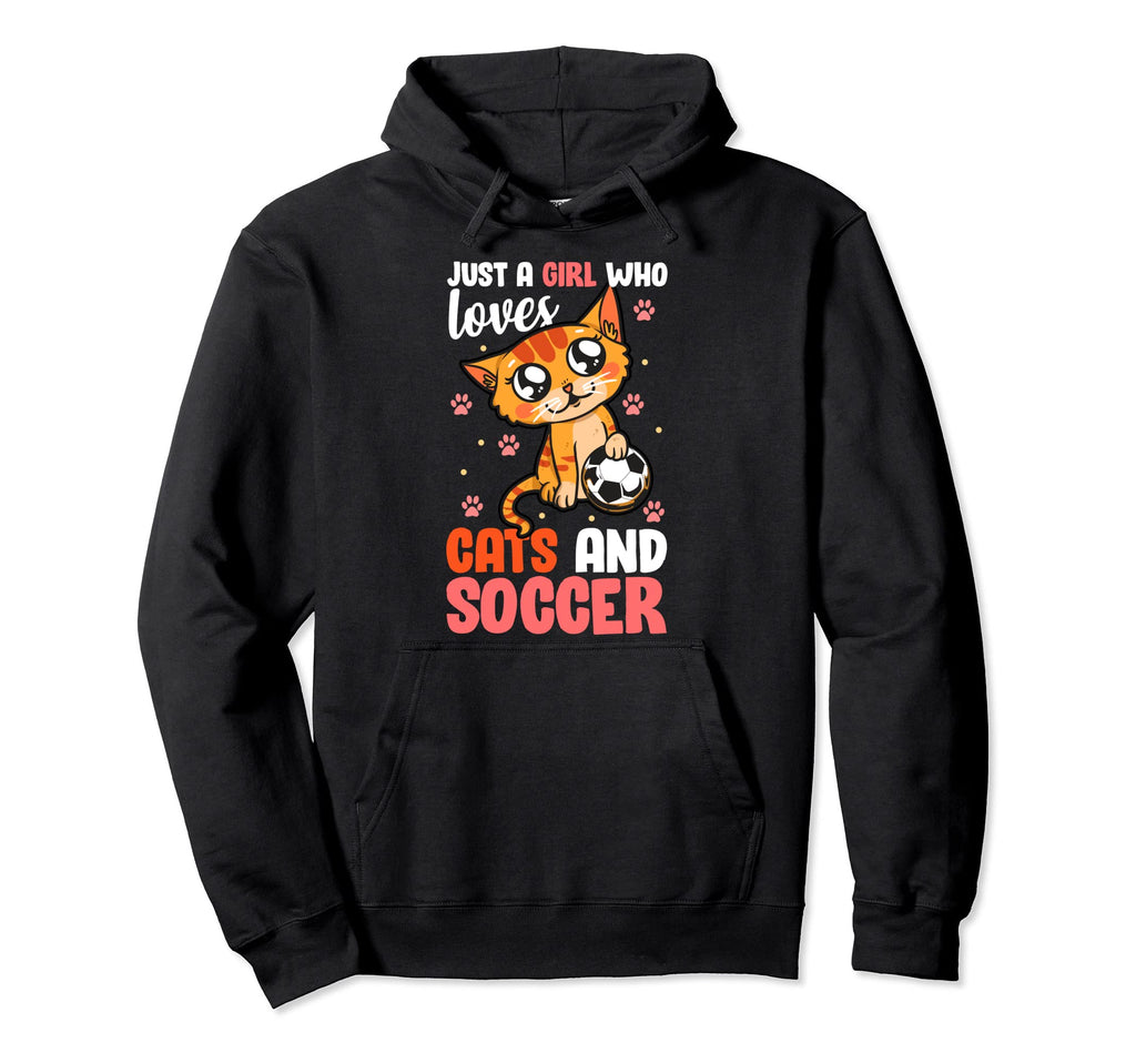 Just Who Loves Cats And Soccer Kitten Hoodie - Graphic Print Men Women