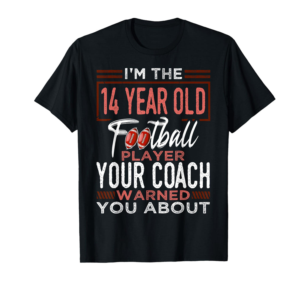Football 14Th Birthday Party Player T-Shirt - Graphic Print Unisex