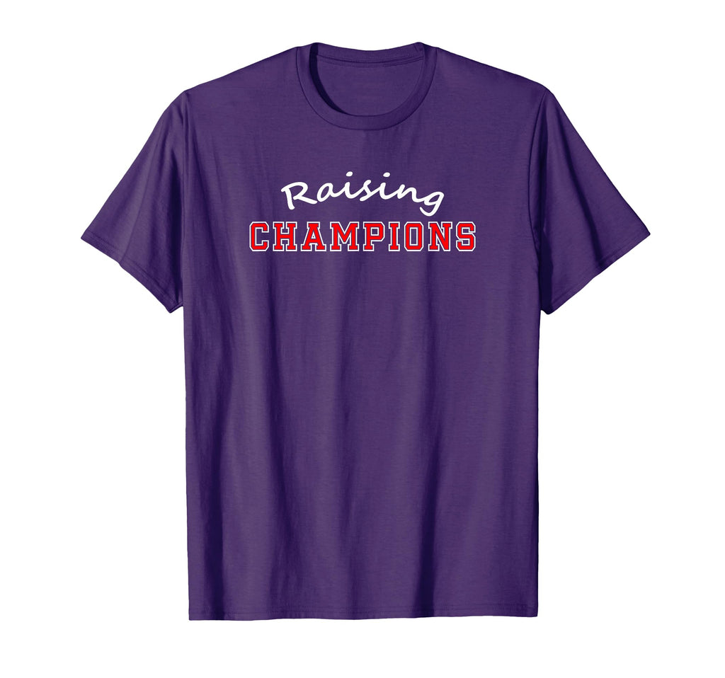 Raising Champions Football Baseball T-Shirt - Minimalist Print for Adults