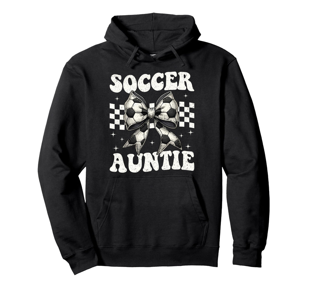 Soccer Auntie Funny Coquette Bow Hoodie - Streetwear Style for Adults