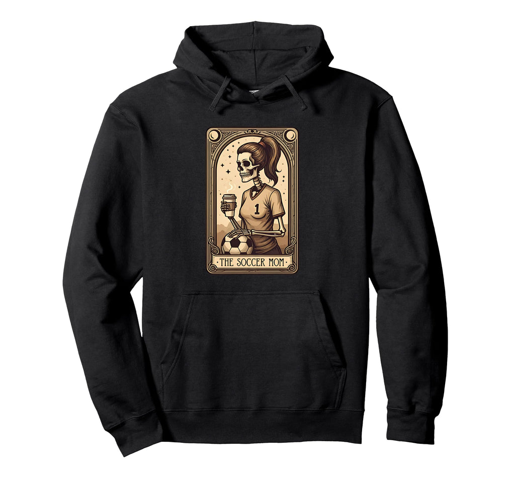 Funny Soccer Mom Tarot Card Skeleton Hoodie - Trendy Graphic Men Women