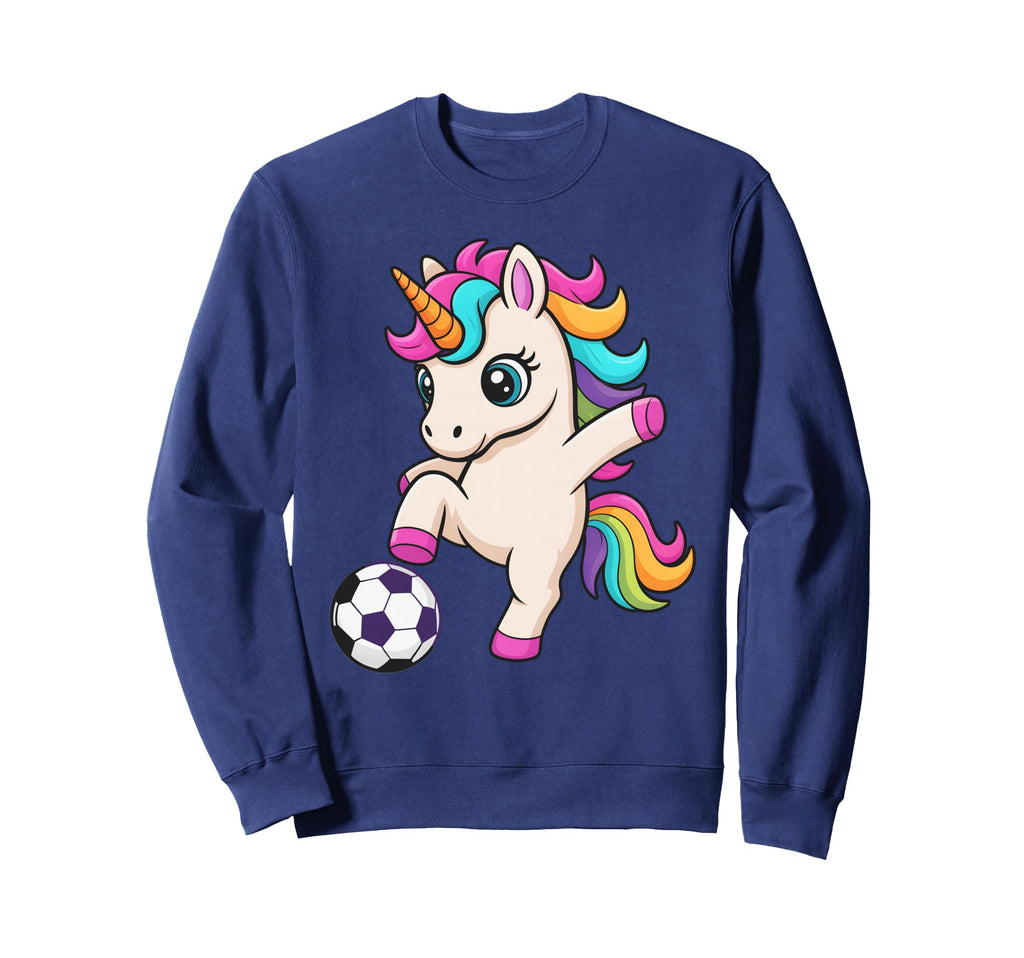 Kawaii Soccer Unicorn Just Who Sweatshirt - Casual Everyday Wear Unisex