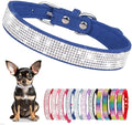 Rhinestone Dog Collar for Small Dogs, Bling Diamond Fancy Crystal Glitter Pretty Jewel Pet Puppy Collars for XXS XS Small Medium Large Breed Girl Dogs Female Cats Kitten, Blue S