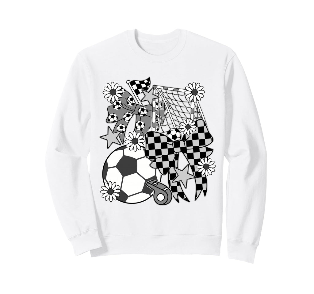 Soccer Ball Mama Coquette Bow Soccer Sweatshirt - Unique Graphic Men Women