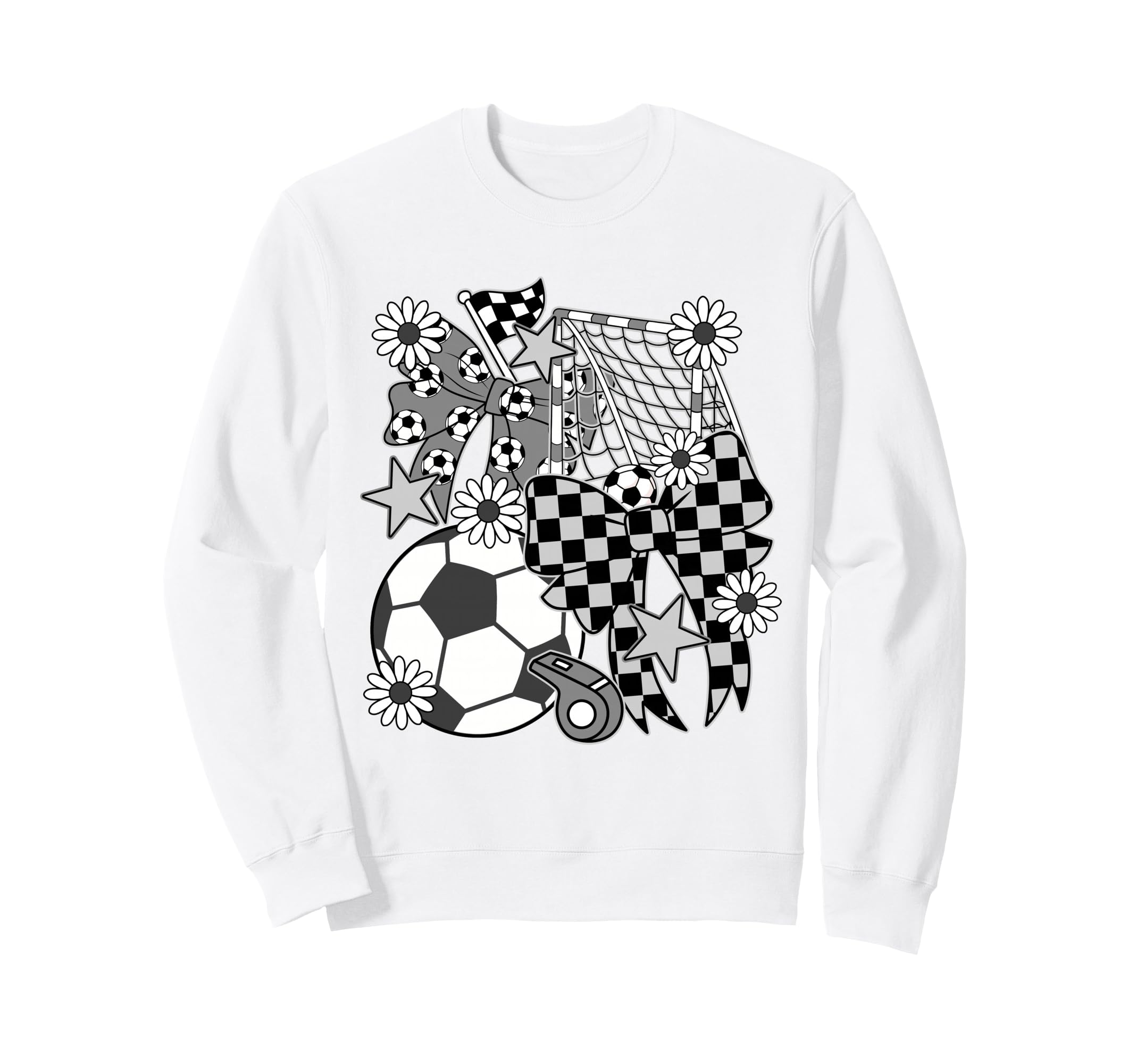 Soccer Ball Mama Coquette Bow Soccer Sweatshirt - Unique Graphic Men Women
