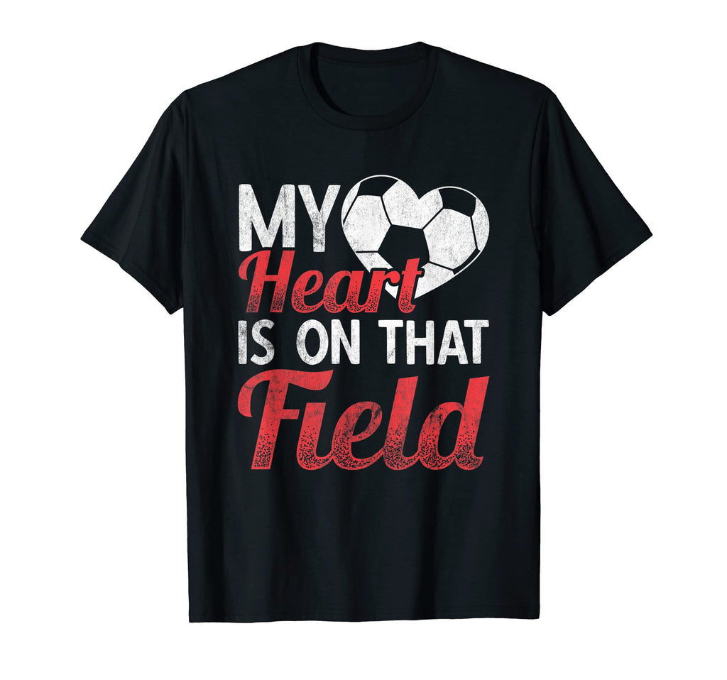 Heart Field Sports Football Ball Soccer T-Shirt - Fun Novelty Design Unisex