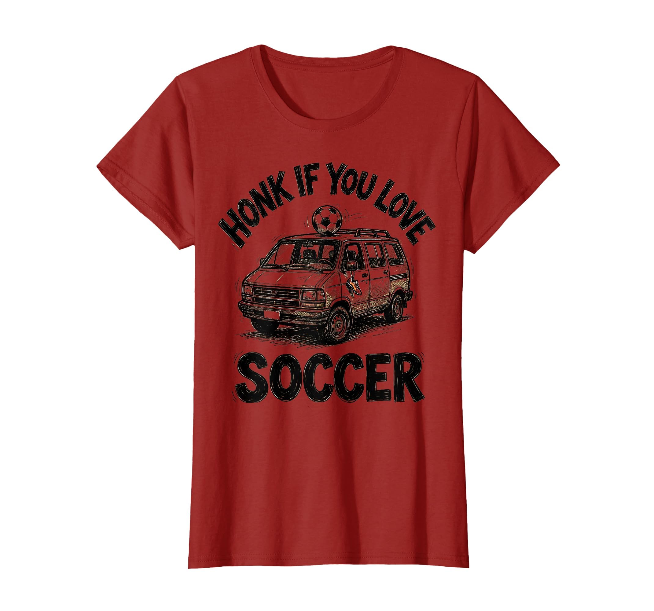 Honk If You Love Soccer Fun Soccer Mom T-Shirt - Fun Novelty Design Unisex