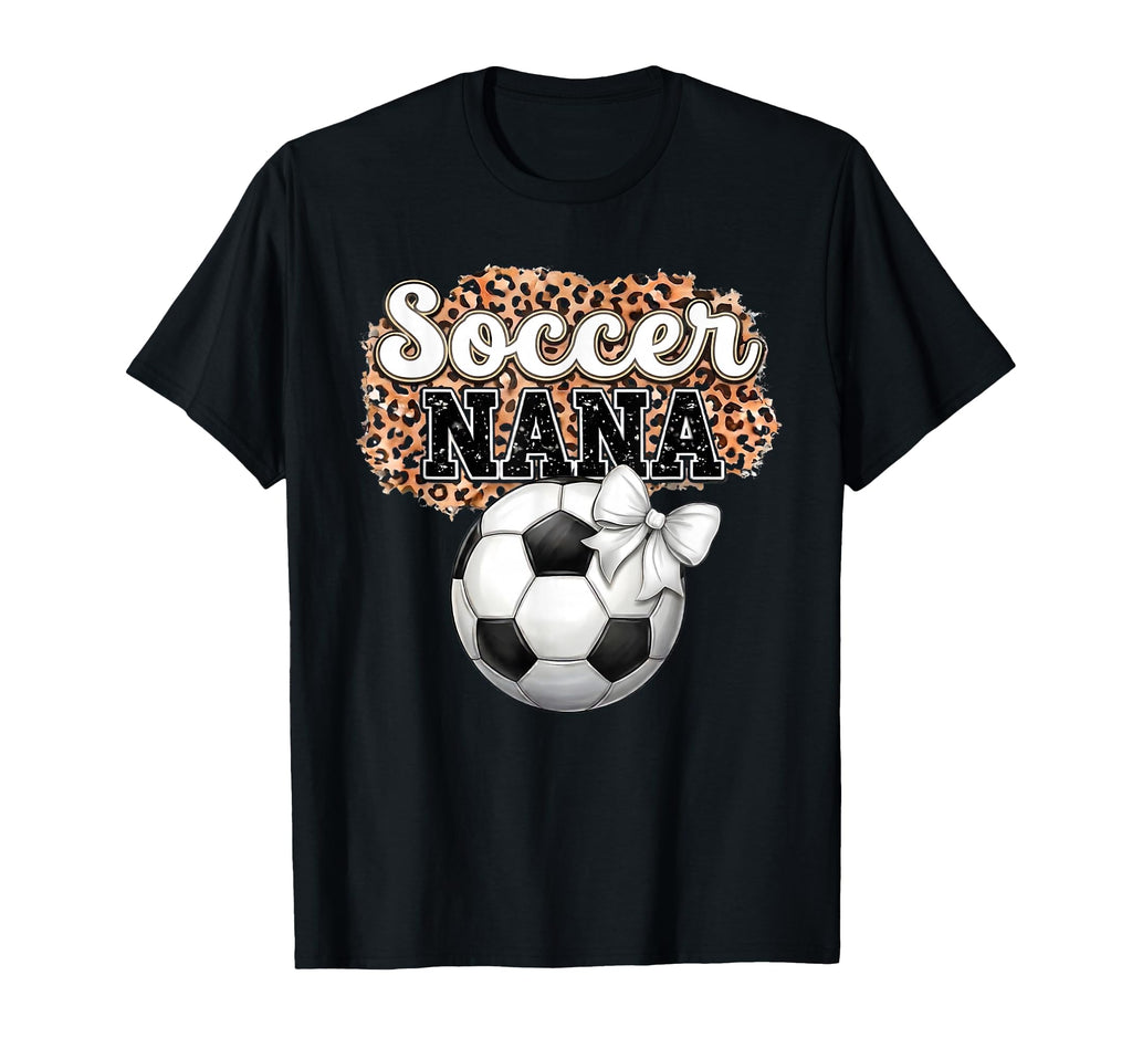 Soccer Nana Mothers Day Bow Grandma Soccer T-Shirt - Trendy Graphic Unisex
