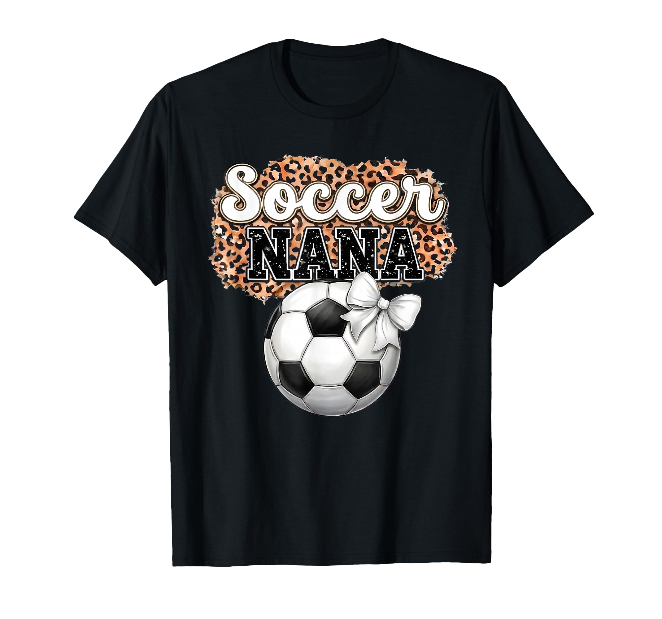 Soccer Nana Mothers Day Bow Grandma Soccer T-Shirt - Trendy Graphic Unisex