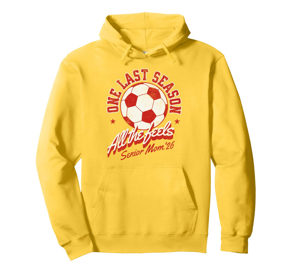 Soccer Senior Mom 2026 Distressed Hoodie - Aesthetic Graphic Unisex