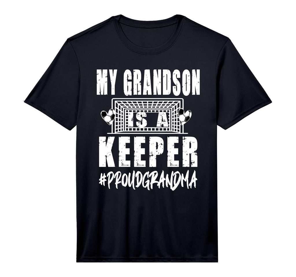 Mens My Grandson Is Keeper Soccer T-Shirt - Unique Graphic Men Women
