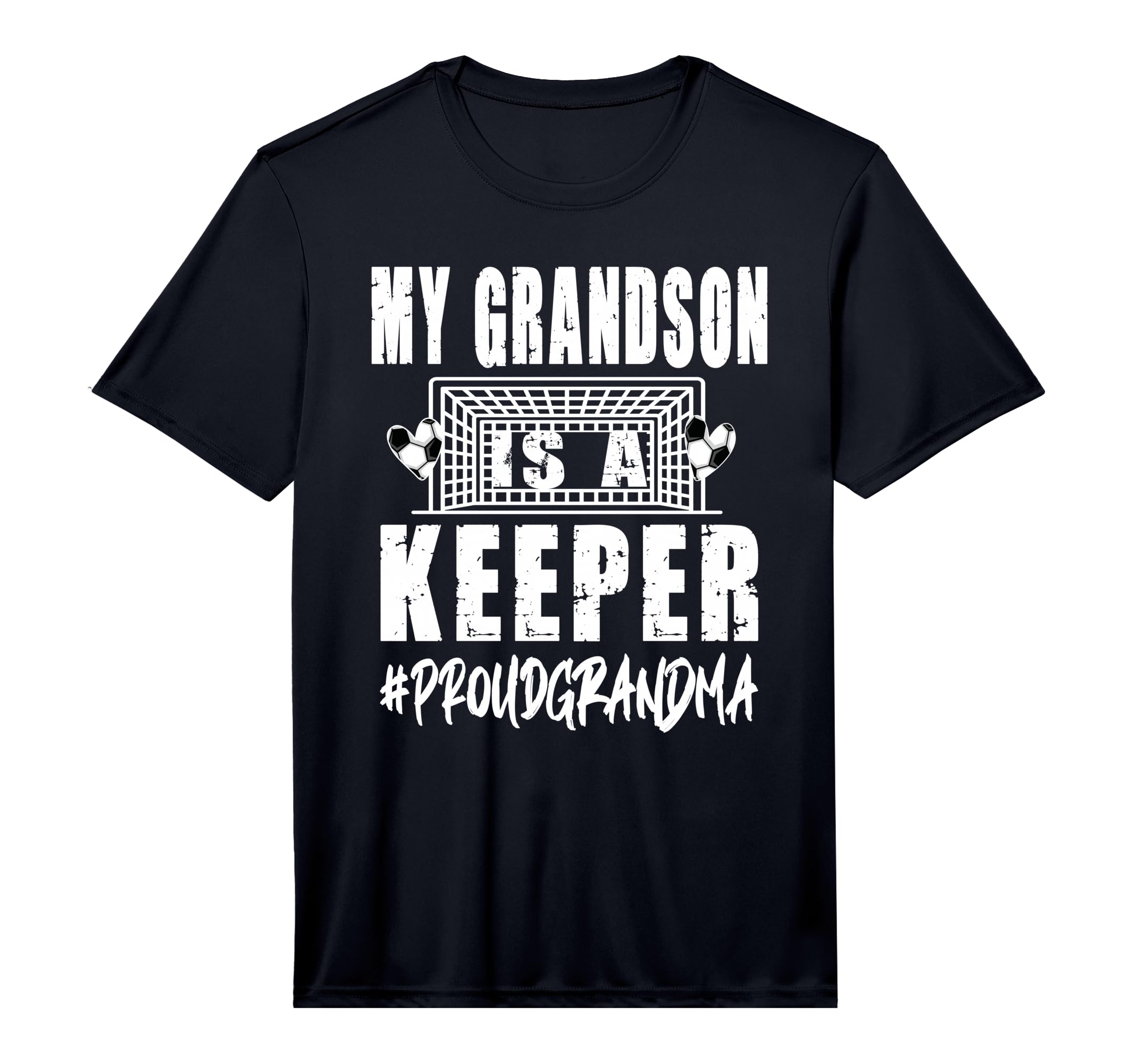Mens My Grandson Is Keeper Soccer T-Shirt - Unique Graphic Men Women