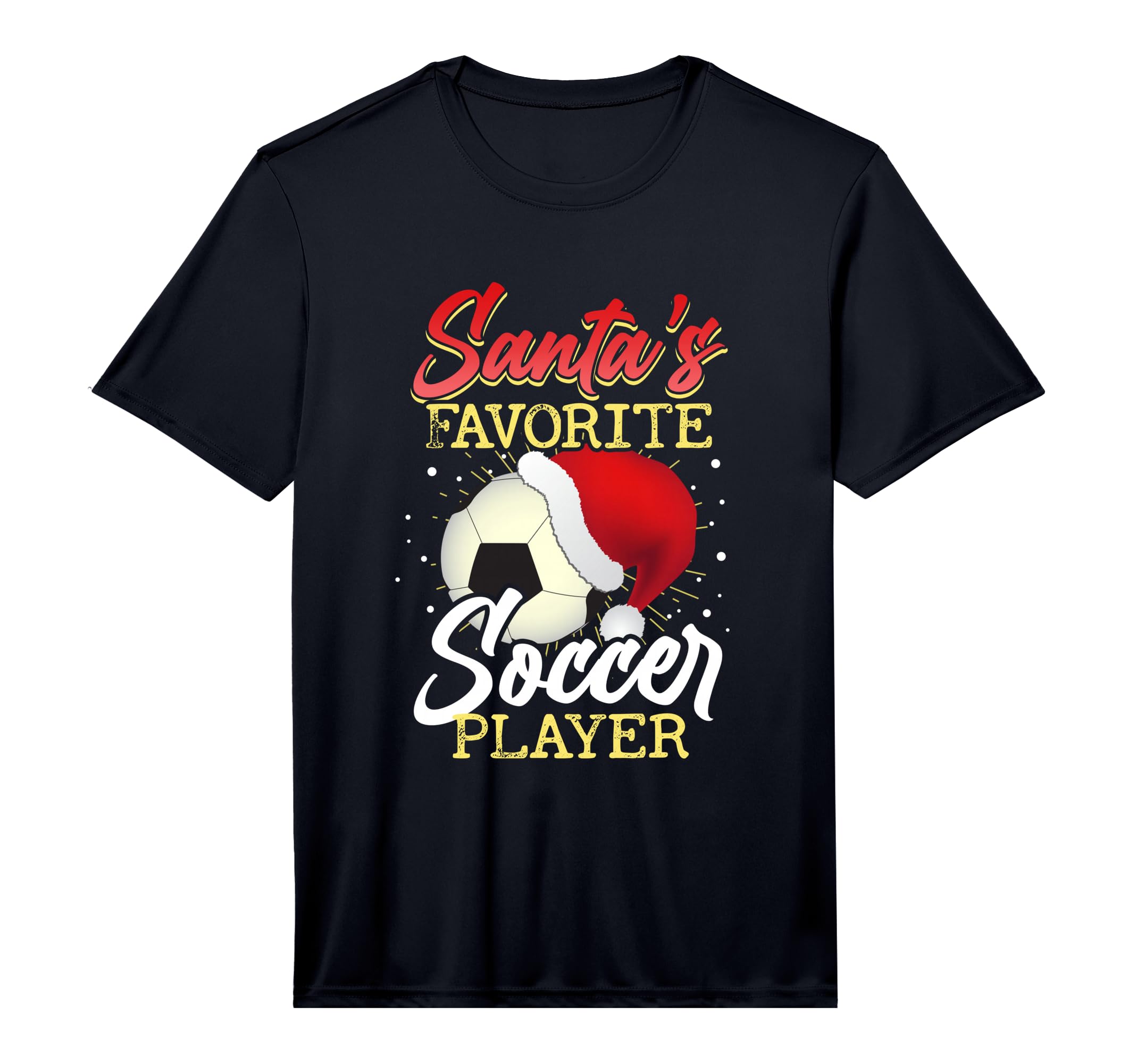 Santas Favorite Soccer Player T-Shirt - Novelty Apparel for Adults