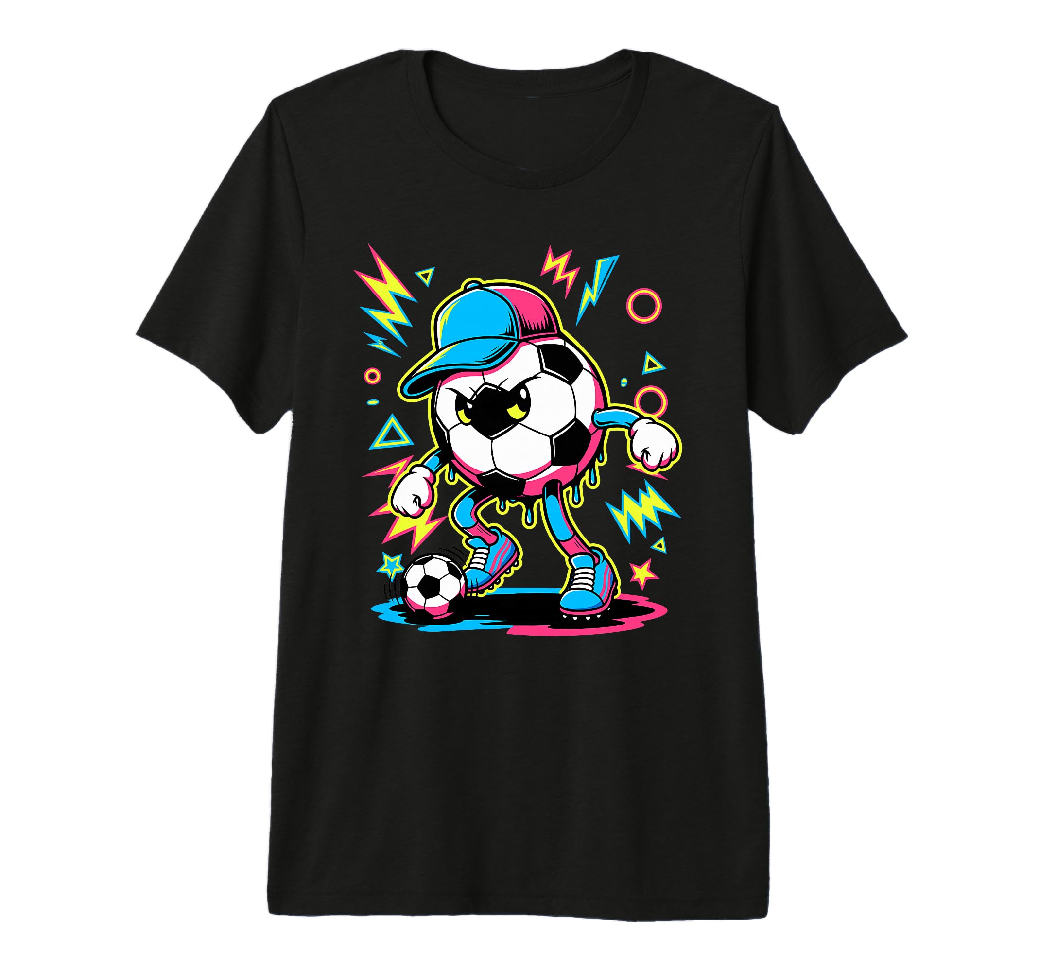 Arcade Soccer Ball Tri Blend T-Shirt - Trendy Graphic Unisex
