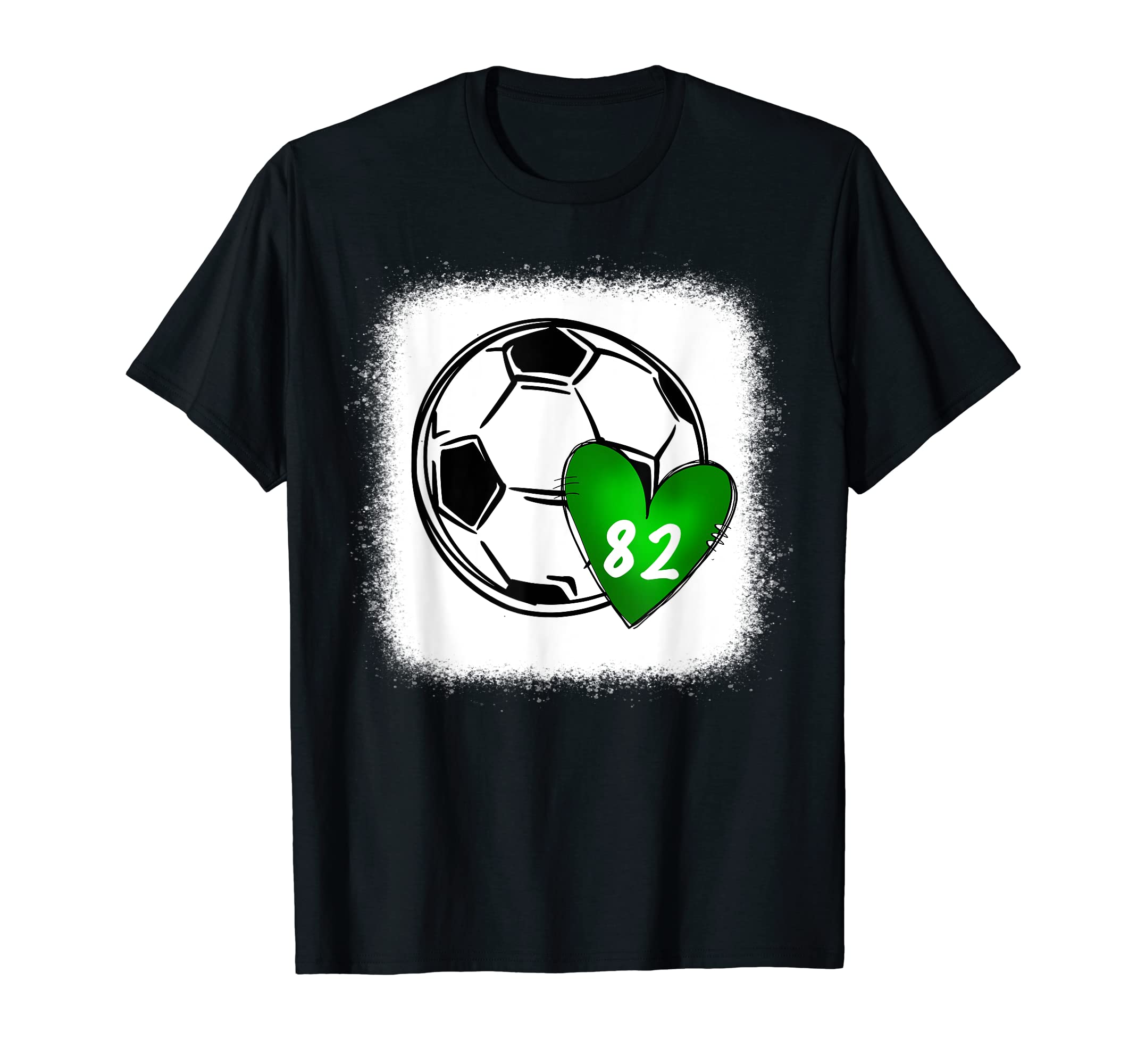 Womens Custom Soccer Mom Number 82 Heart T-Shirt - Graphic Print Unisex