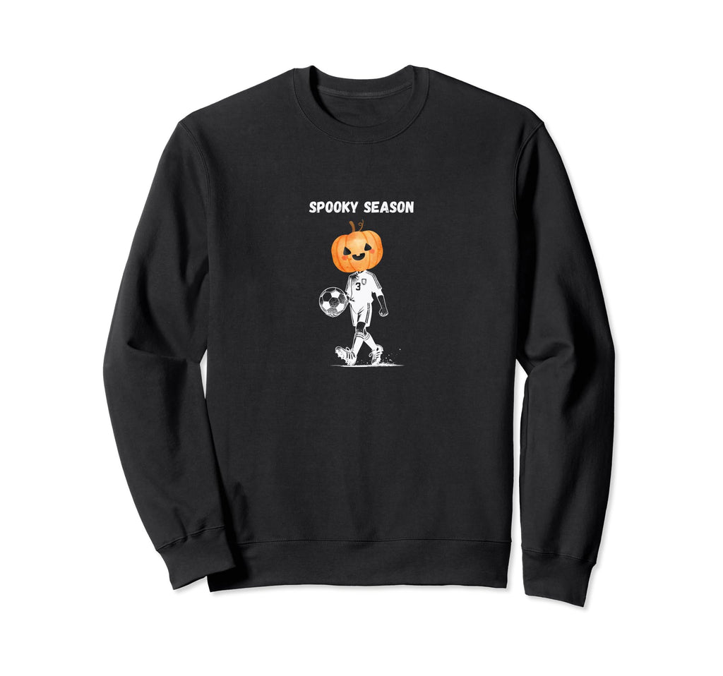 Fun Halloween Spooky Season Soccer Sweatshirt - Graphic Print for Adults