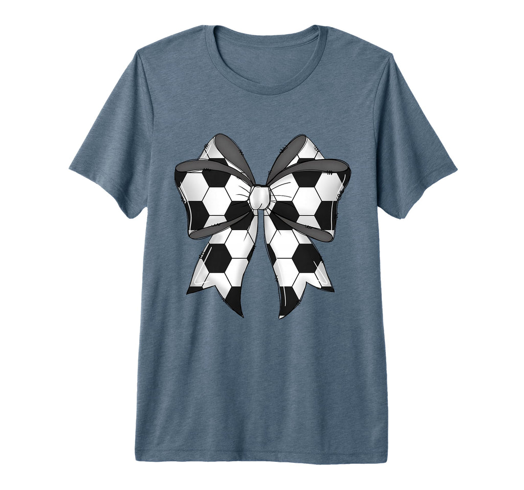Coquette Bow Funny Soccer Ball Mom T-Shirt - Minimalist Print for Adults