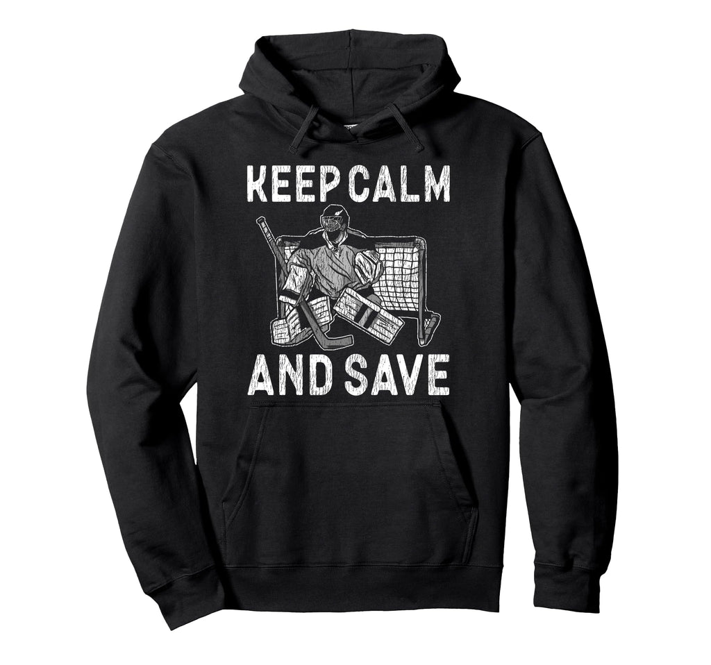 Ice Hockey Goalie Goalkeeper Keep Calm Hoodie - Streetwear Style Unisex