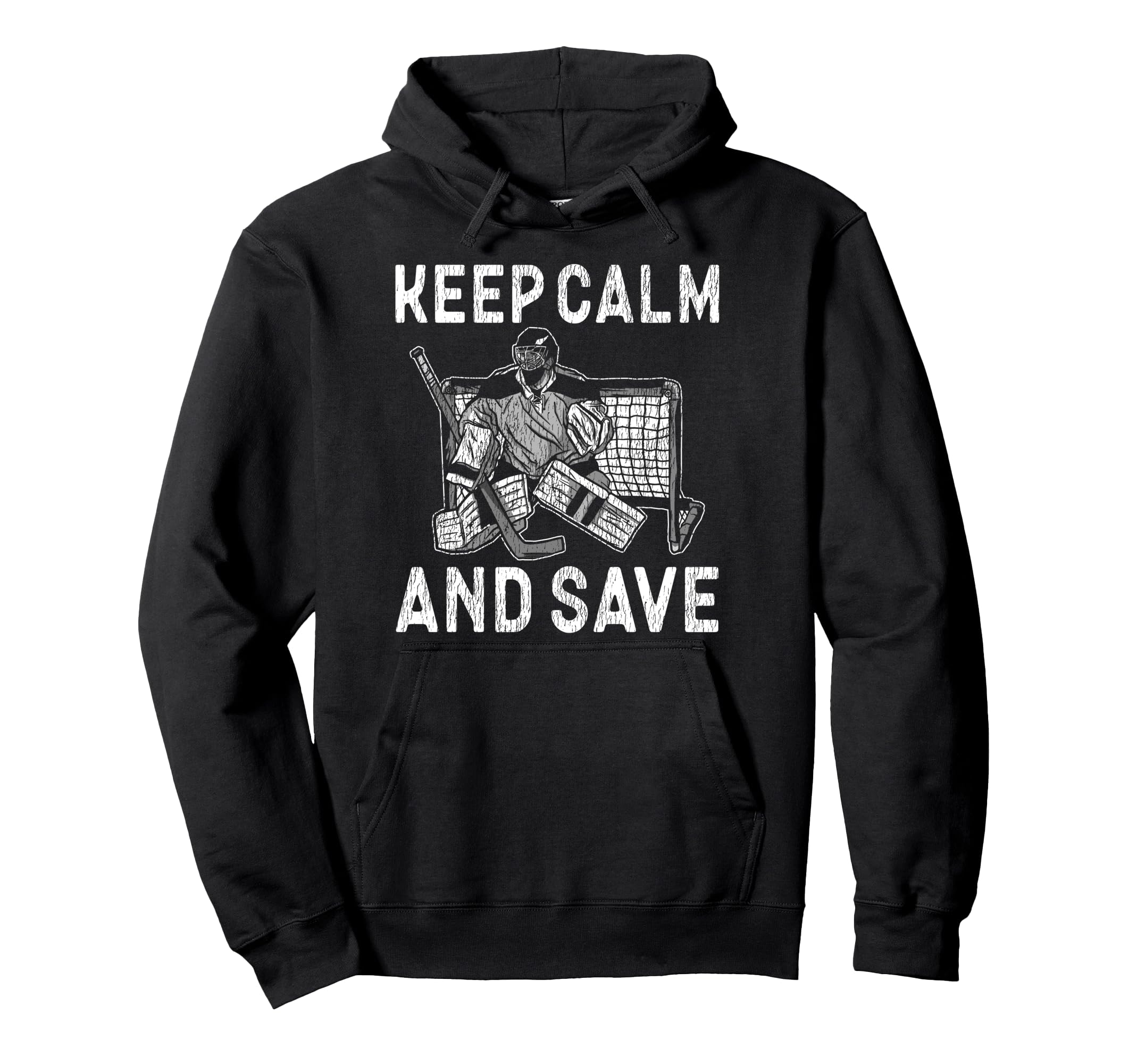 Ice Hockey Goalie Goalkeeper Keep Calm Hoodie - Streetwear Style Unisex