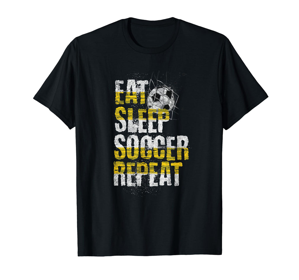 Eat Sleep Soccer Repeat Soccer Player T-Shirt - Graphic Print Men Women