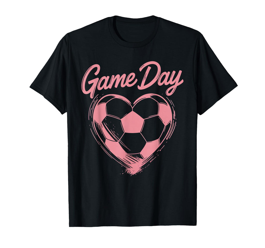 Womens Soccer Game Day Ladies Heart Soccer T-Shirt - Trendy Graphic Unisex