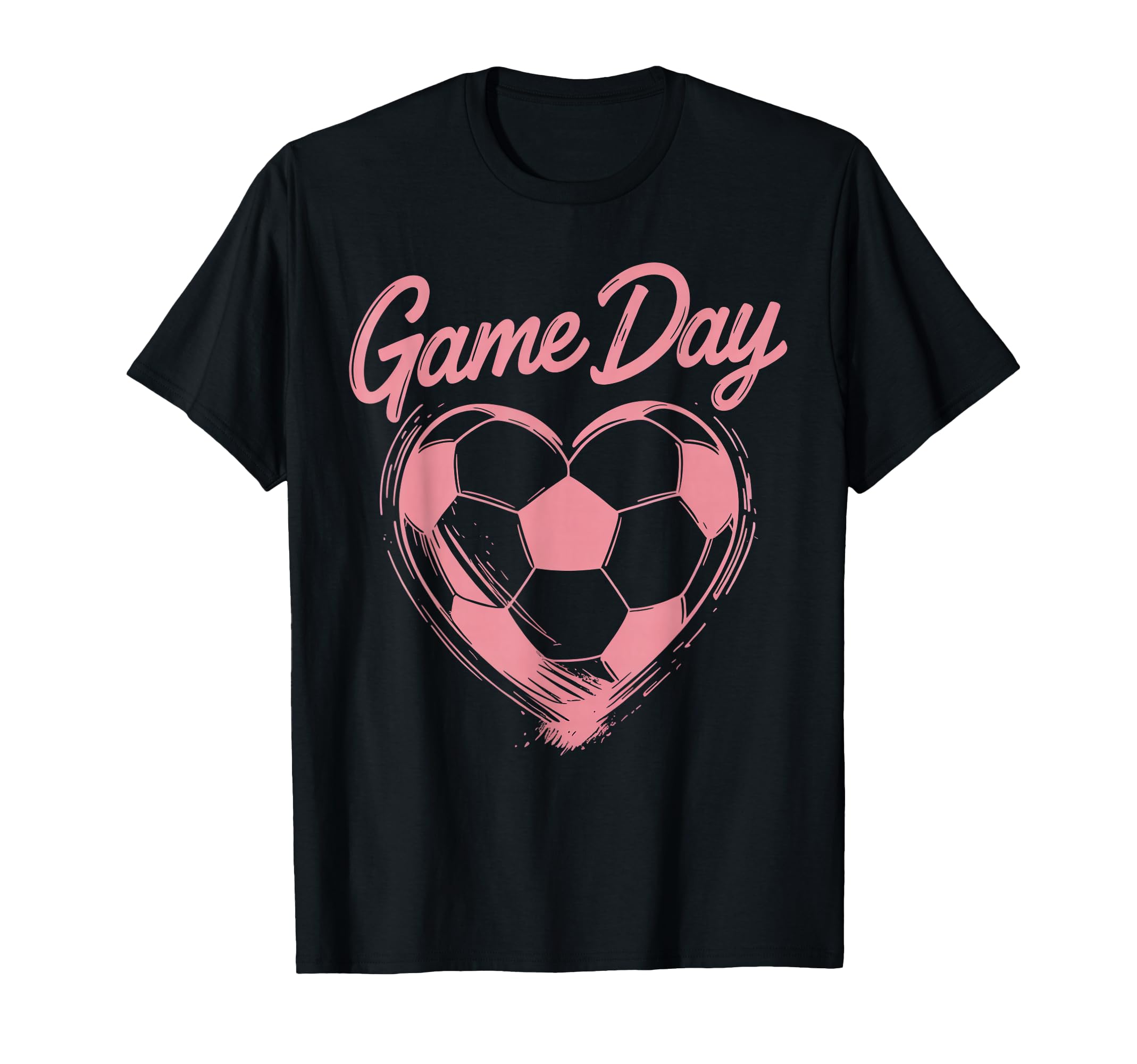 Womens Soccer Game Day Ladies Heart Soccer T-Shirt - Trendy Graphic Unisex