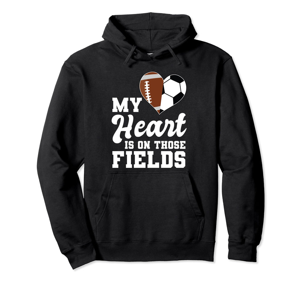 My Heart Is Those Fields Soccer Player Hoodie - Unique Graphic for Adults