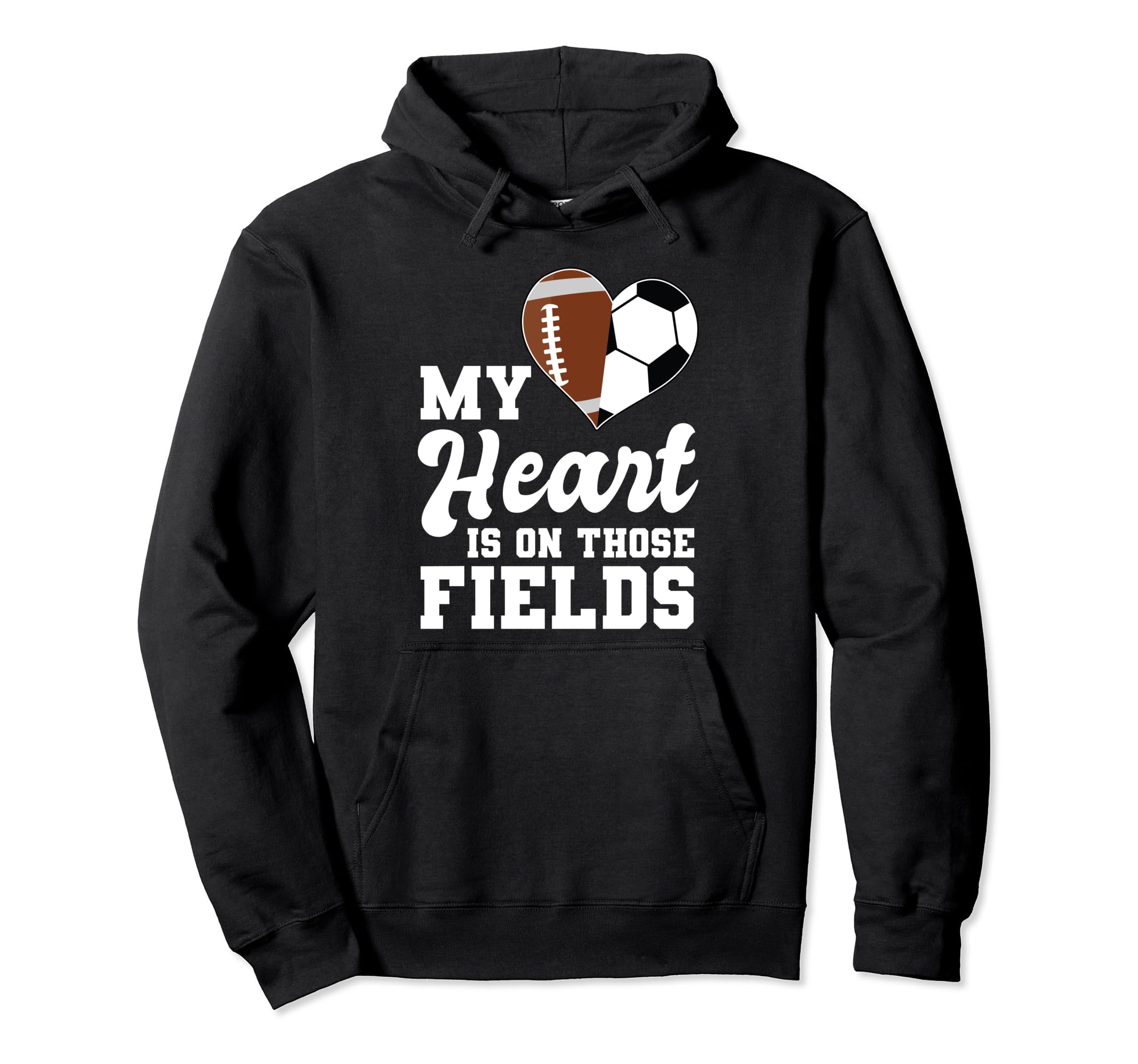 My Heart Is Those Fields Soccer Player Hoodie - Unique Graphic for Adults
