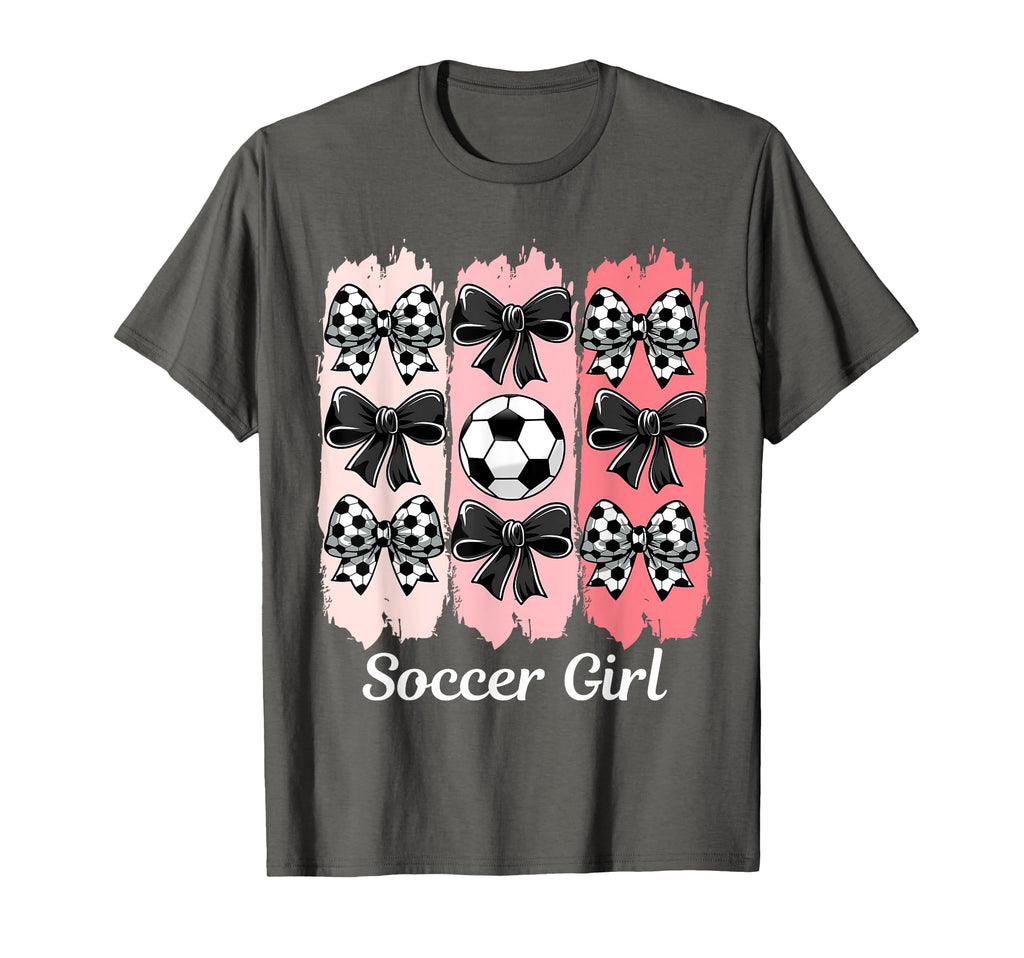 Soccer Coquette Bow Soccer Soccer T-Shirt - Unique Graphic Men Women