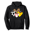 Baseball Softball Soccer Heart Funny Hoodie - Graphic Print Men Women