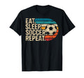 Eat Sleep Soccer Repet Goalie Player T-Shirt - Trendy Graphic for Adults