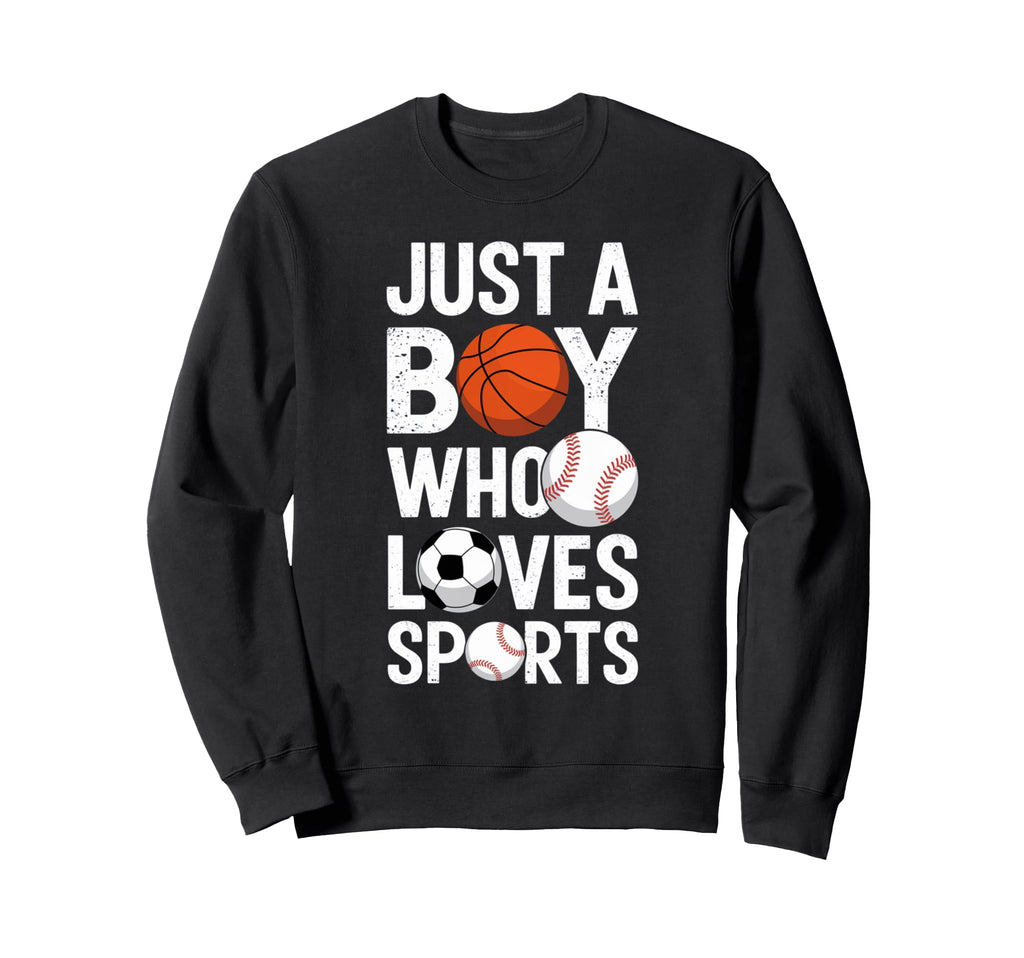 Just Who Loves Sports Basketball Sweatshirt - Fun Novelty Design Unisex