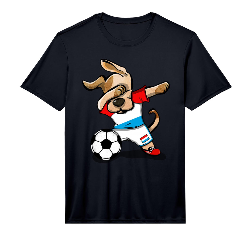 Dog Dabbing Luxembourg Soccer Jersey T-Shirt - Graphic Print Men Women