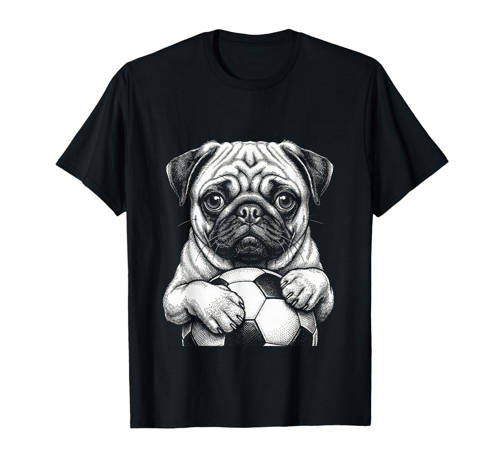 Fans Ball Mascot Black And White Dog T-Shirt - Graphic Print for Adults