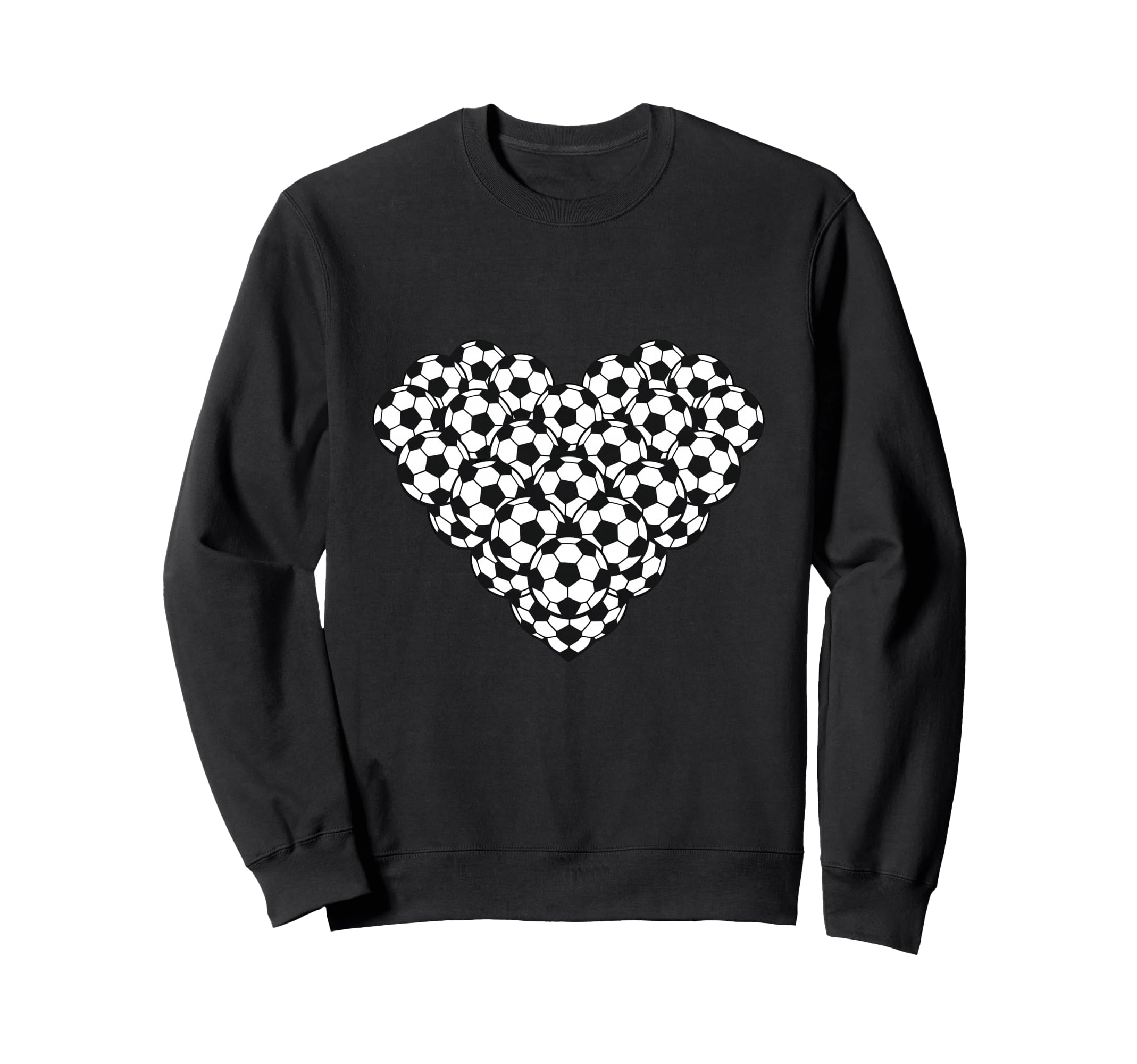 Heart Shaped Soccer Ball Pattern Sweatshirt - Trendy Graphic Unisex