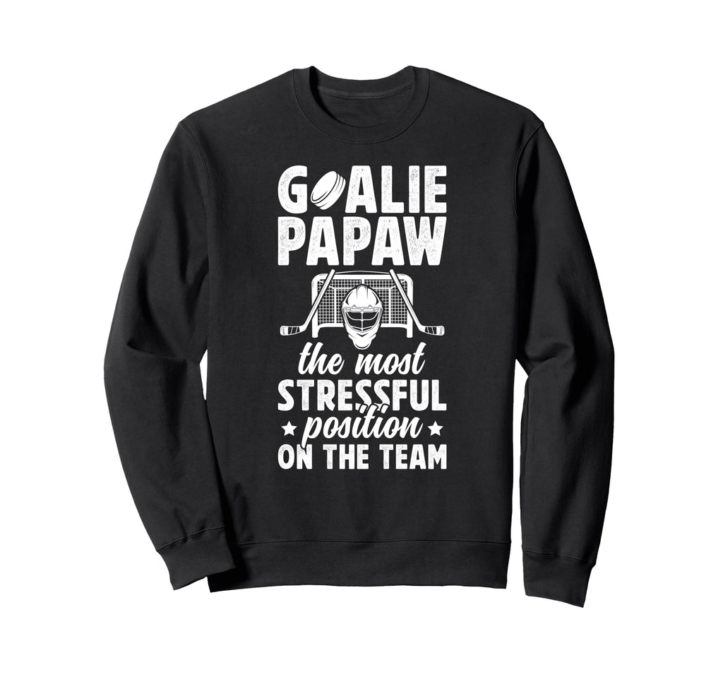 Funny Hockey Goalie Papaw Ice Sweatshirt - Minimalist Print for Adults