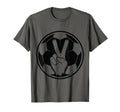 Soccer Peace Sign V Fingers Ball T-Shirt - Novelty Apparel Men Women