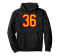 Red Yellow Sport Team Number 36 Hoodie - Custom Art Print Unisex
