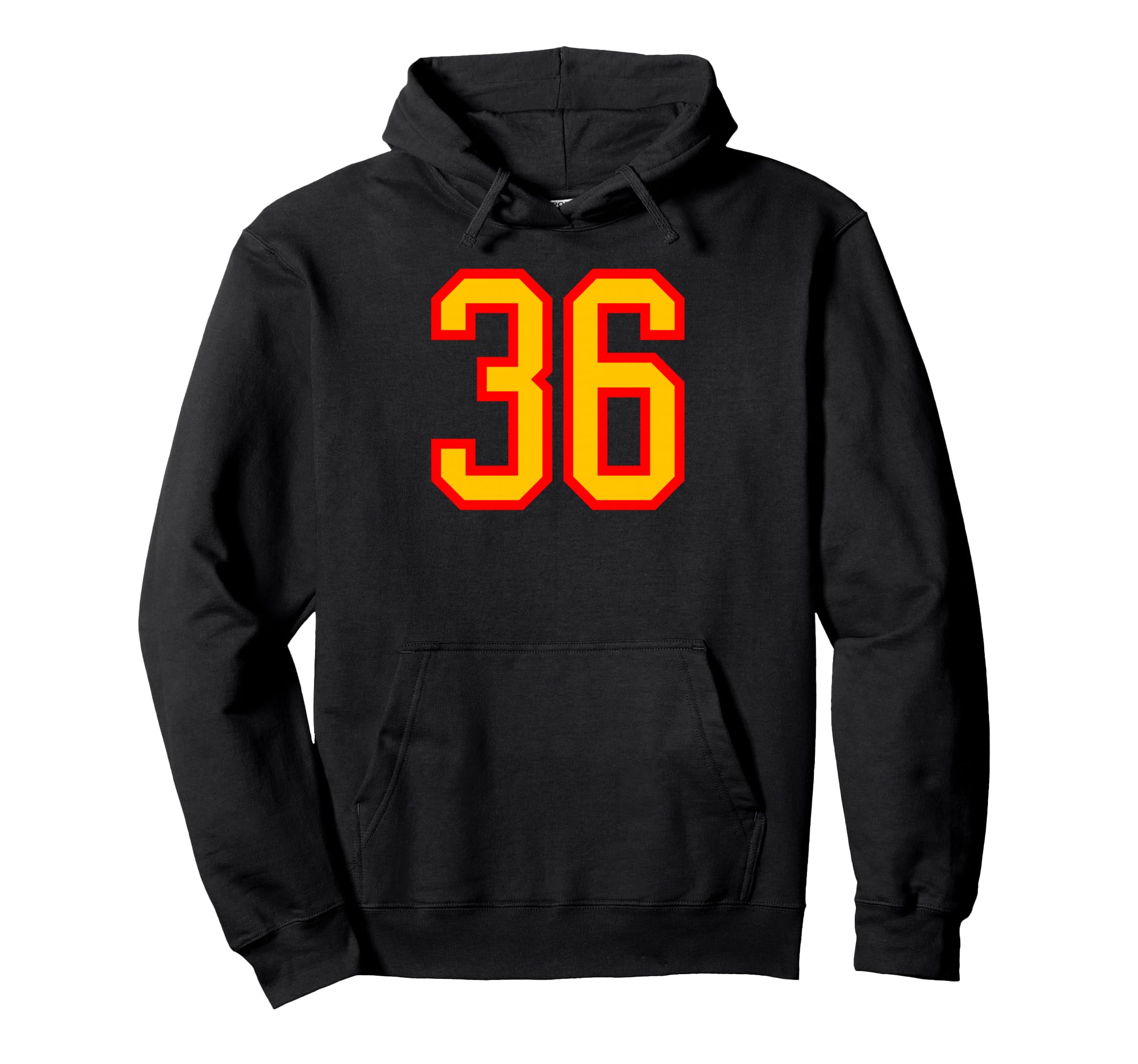 Red Yellow Sport Team Number 36 Hoodie - Custom Art Print Unisex
